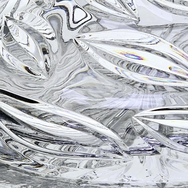 Glass Crystal Captain's Decanter Leaf Leaves Cut Glass For Sale - Image 7 of 12