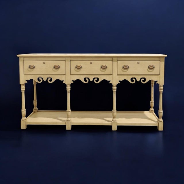 English Country Style Cerused Oak Console Table / Credenza / Sideboard by Century For Sale In Atlanta - Image 6 of 7