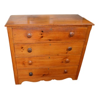 Antique Honey Pine Chest of 4 Drawers / Dresser English Farmhouse Country For Sale
