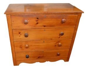 Antique Honey Pine Chest of 4 Drawers / Dresser English Farmhouse Country