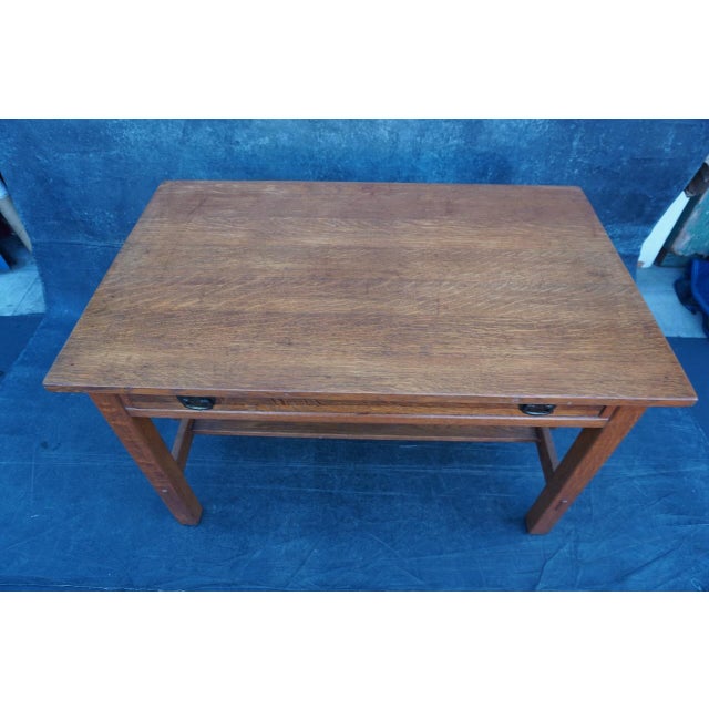 1910s L & Jg Stickley Arts & Crafts Writing Desk C 1910 For Sale - Image 5 of 10