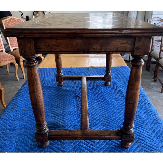 English 1980's Guy Chaddock Solid Parquet Topped End Table For Sale - Image 3 of 5