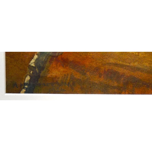 1920s "Loch Ranza Bay, August 1924" Original Watercolor Painting For Sale - Image 5 of 6