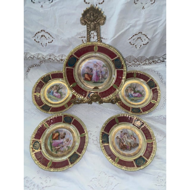 Late 19th Century Royal Vienna Porcelain Cabinet Portrait Plates - Set of 5 For Sale In Miami - Image 6 of 9