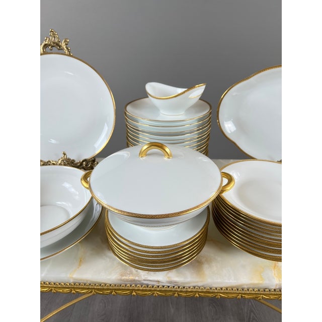 Porcelain Dinner Service from Limoges, 20th Century, Set of 45 For Sale - Image 9 of 13