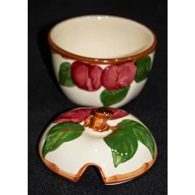 Mid-Century Modern Rare Franciscan Apple Pattern Jam Jelly & Lid For Sale - Image 3 of 4
