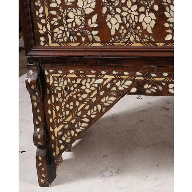 Antique Mother of Pearl Inlay Wedding Trunk For Sale - Image 11 of 13