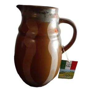 Vintage Art Studio Pottery With Reactive Glaze Pitcher, Made in Italy