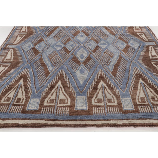 Rug & Kilim Contemporary Art Deco Style With Diamond Lattice Rug by Rug & Kilim, India For Sale - Image 4 of 10