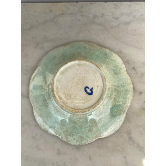 Belgium Majolica Flowers Plate Wasmuel, Circa 1880 For Sale - Image 4 of 6