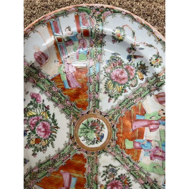 Large Antique Chinese Rose Medallion Platter, 1891-1920 Mark