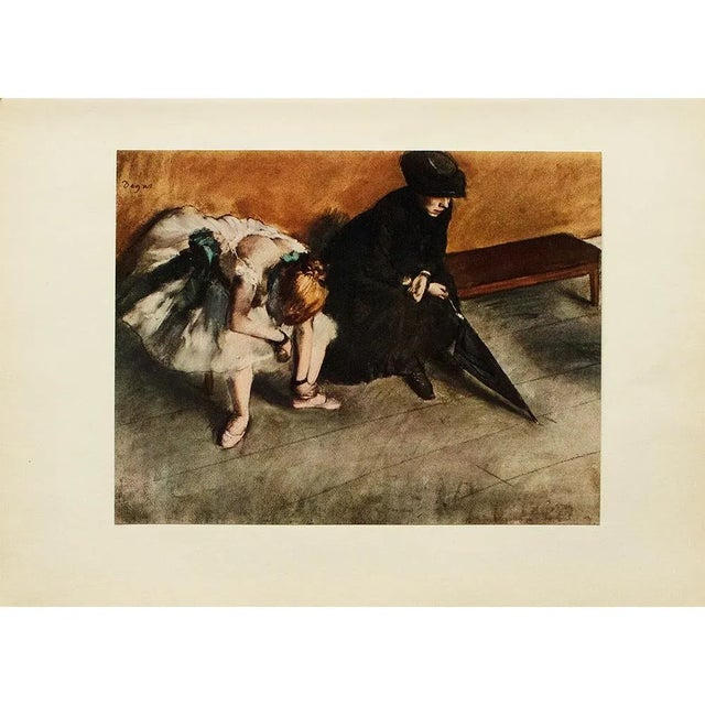 1950s After Edgar Degas "Waiting", First Edition Full-Color Vintage Print For Sale In Dallas - Image 6 of 8