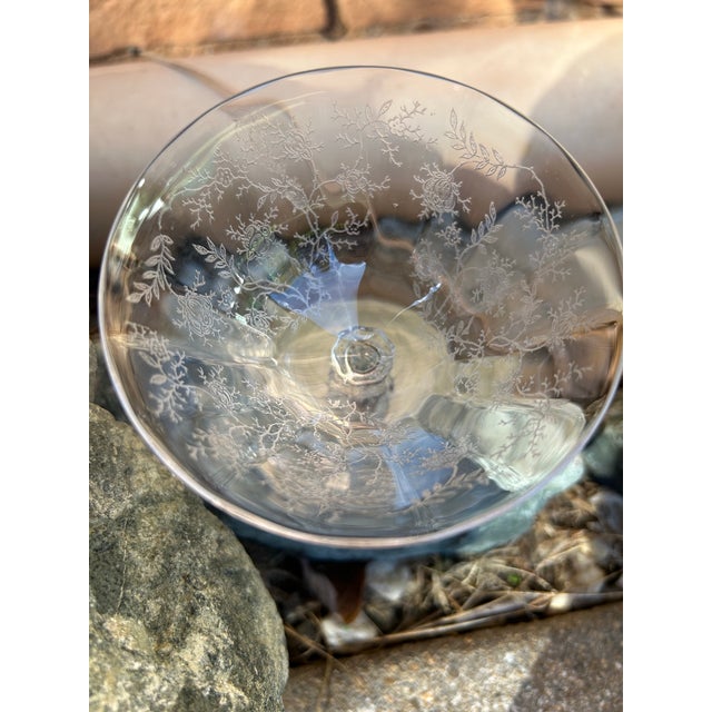 Very popular and elegant Chintz pattern by Fostoria Crystal features a delicate floral and foliage etch with Optic Panels...