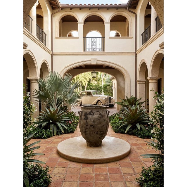 Vintage Hand-Thrown Mediterranean Terracotta Garden Urn For Sale - Image 9 of 12