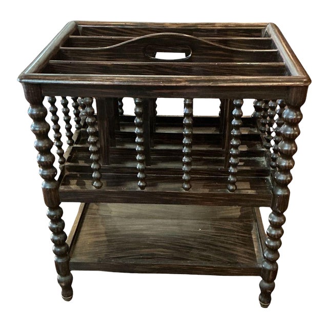 Antique Mahogany Newspaper or Magazine Rack For Sale