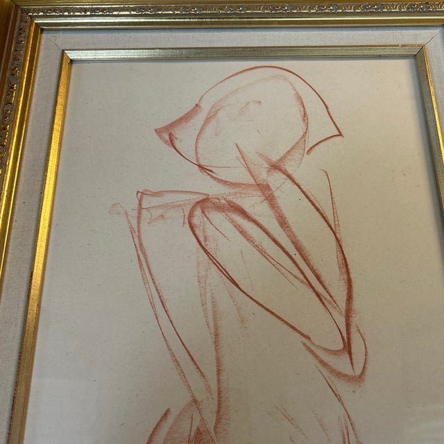 1940’s original abstract sepia figure study drawing. Measures 11x14 or 18.5x21.5 framed. Check out my shop Robins Egg...