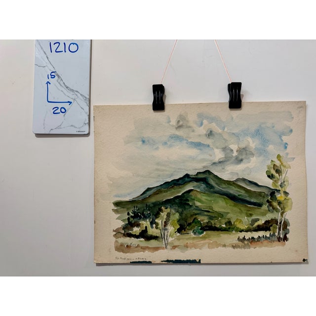 Paper Henry Emil Salloch Original Watercolor on Paper Mt. Madison and Mt. Adams, New Hampshire. 1954. For Sale - Image 7 of 7