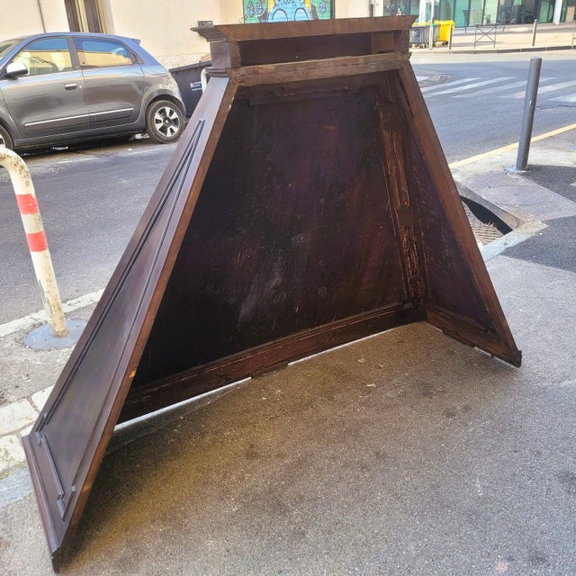 Large Renaissance Style Fireplace in Walnut, 1800s For Sale - Image 3 of 18