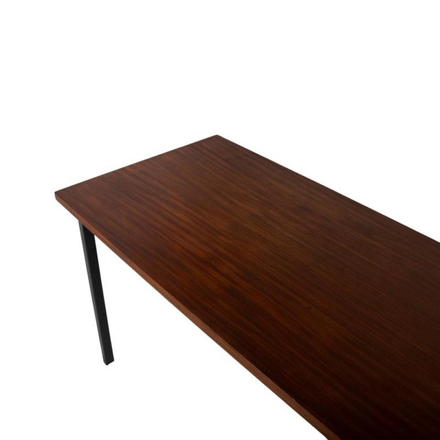 Wooden Apples, Wooden Desk, Brown Teak, Bauhaus Style, Drawers For Sale - Image 10 of 17