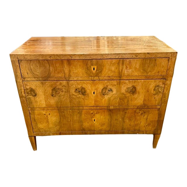 19th C. German Biedermeier Walnut Commode For Sale