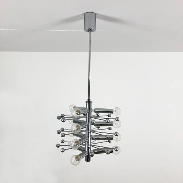 Mid-Century Modern Modernist Sputnik Pendant in Chrome, 1970s For Sale - Image 3 of 16