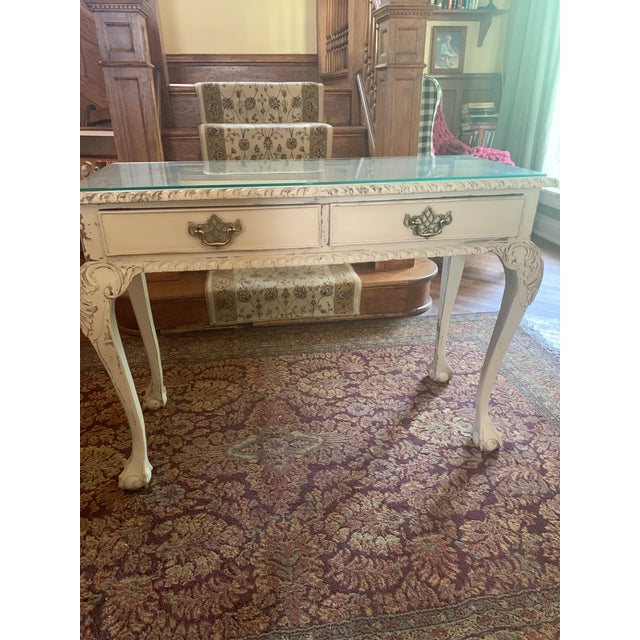 Ivory Colonial Revival Entry Table For Sale - Image 8 of 9