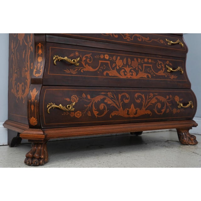 Vintage Italian Dutch Marquetry Secretary Desk For Sale - Image 10 of 18