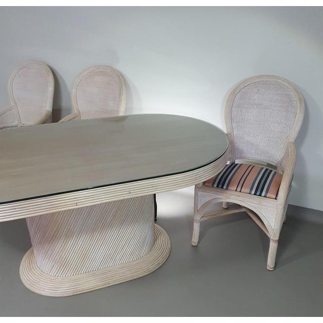 Pencil Reed Dining Table and Chairs, Set of 4 For Sale - Image 4 of 18