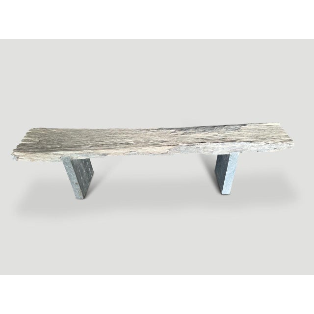 Andrianna Shamaris Wood and Granite Bench For Sale - Image 9 of 18