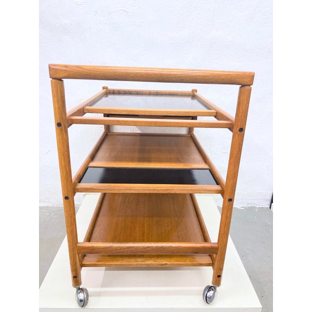 Wood Danish Serving Trolley in Oak and Resopal from Dyrlund, 1960s-1970s For Sale - Image 7 of 18