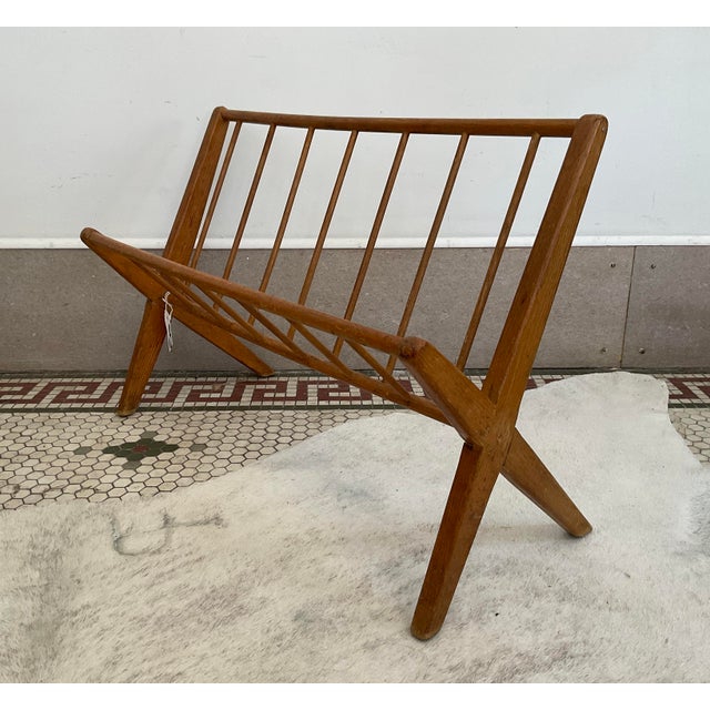 Mid 20th Century Danish Modern Spindle Wood Magazine Rack For Sale - Image 10 of 10