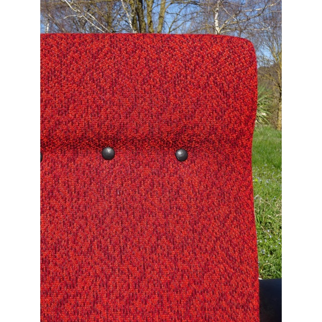 1970s Vintage Red and Black Chairs with Compass Feet, 1970s, Set of 2 For Sale - Image 5 of 18