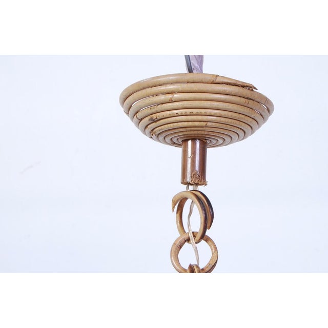 Oval Mirror Set and Bamboo Chandelier attributed to Franco Albini, 1960s, Set of 2 For Sale - Image 15 of 18