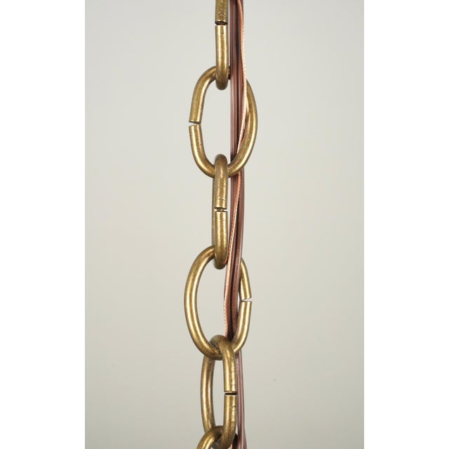 Late 20th Century Late 20th Century Mid Century Modern Chevron Pressed Glass Pendant Light For Sale - Image 5 of 5
