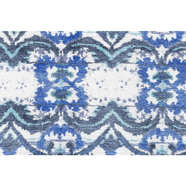 Folk Art Art Nouveau Style Floral Slate Gray Rug "Tidal" by Doris Leslie Blau For Sale - Image 3 of 8
