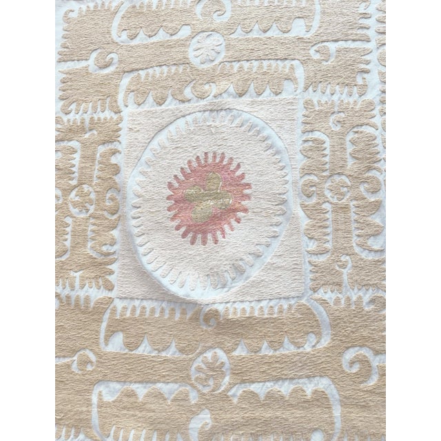 Handmade Bukhara Suzani Textile Wall Art - 4'2'' X 4'7'' For Sale In New York - Image 6 of 9
