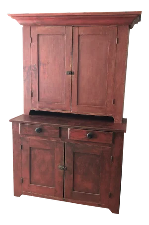 Early 1900's Red Stain Cabinet/Storage