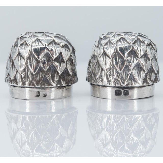 Elizabeth II English Silver Owl Salt Shakers by Richard Comyns, London, 1967, Set of 2 For Sale - Image 11 of 14