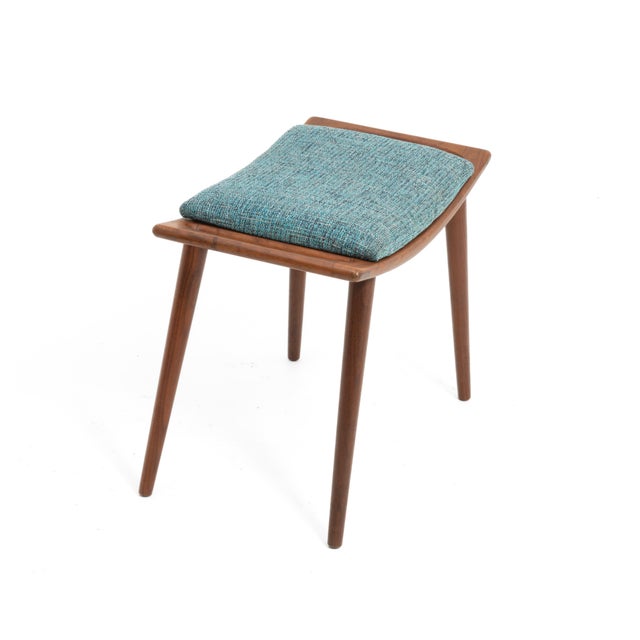 A Mid Century Scandinavian teak bench or piano stool by Aarflot Möbler of Norway. The No. 85 stool was made in the 1960s,...