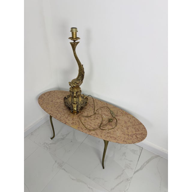 Large Rococo Revival Brass Table Lamp, 1950s For Sale - Image 15 of 17