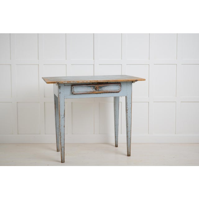 Gustavian Swedish Blue Country Table For Sale - Image 6 of 10