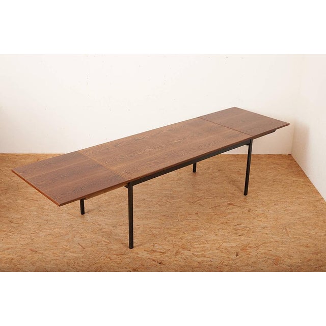 Series II Desk with Wenge Veneered Top, Black Lacquered Tubular Steel Frame & Extensions by Dieter Waeckerlin for Idealheim, 1964 For Sale - Image 4 of 18