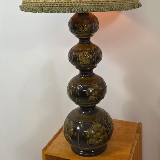 Mid-Century Modern Mid-Century Ceramic Floral Bubble Lamp from Kaiser Idell / Kaiser Leuchten, 1970s For Sale - Image 3 of 8