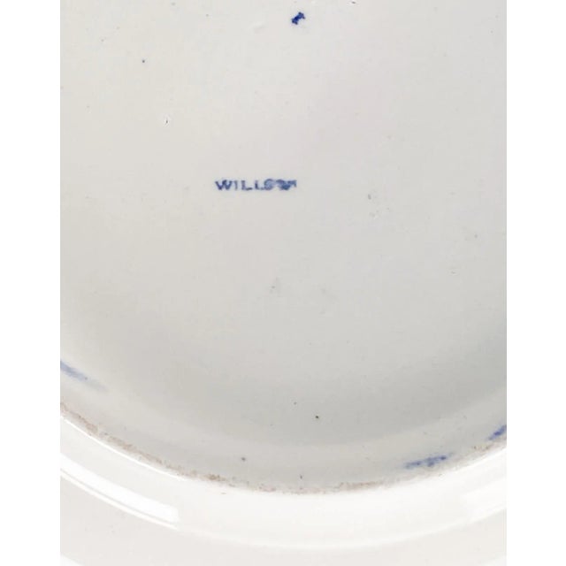 White Blue Willow Wash Basin, England Circa 1880 For Sale - Image 8 of 9