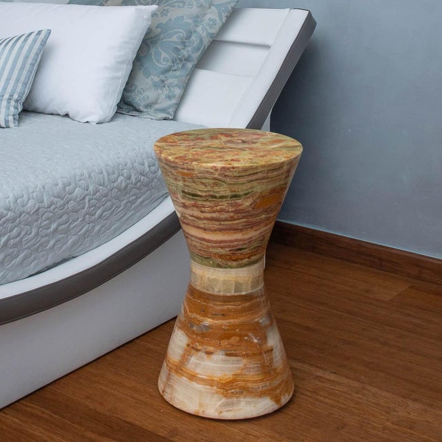 Side Table in Onyx and Marble by Forzini For Sale - Image 11 of 12