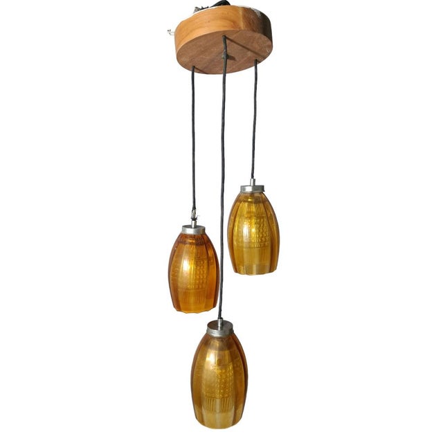 Wood Danish Cascade Ceiling Lamp For Sale - Image 7 of 8