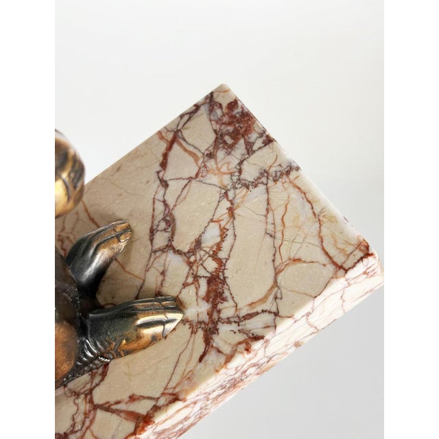 Gold Marble and Metal Bookends with Squirrels, France, 1950s, Set of 2 For Sale - Image 8 of 12