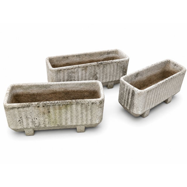 Large Rectangular Stone Planters, 1960s, Set of 3 For Sale - Image 6 of 7