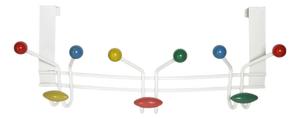 Coat Rack in White Metal and Wood, France, 1970s