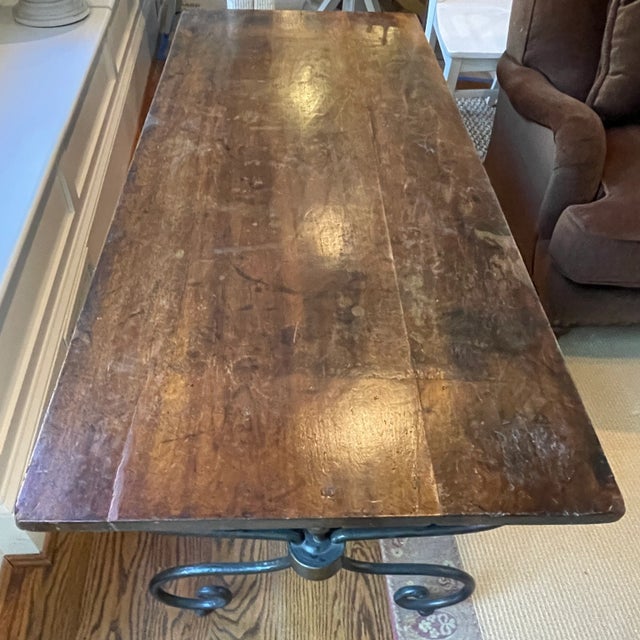 Random Harvest French Door Coffee Table Fermez la porte! We love the mix of an elegant, shapely wrought iron base topped...